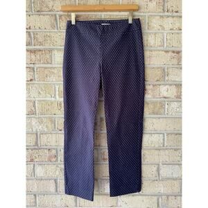Avenue Montaigne 4 Navy Blue Polka Dot Career Pant Brigitte EUC Legging Style